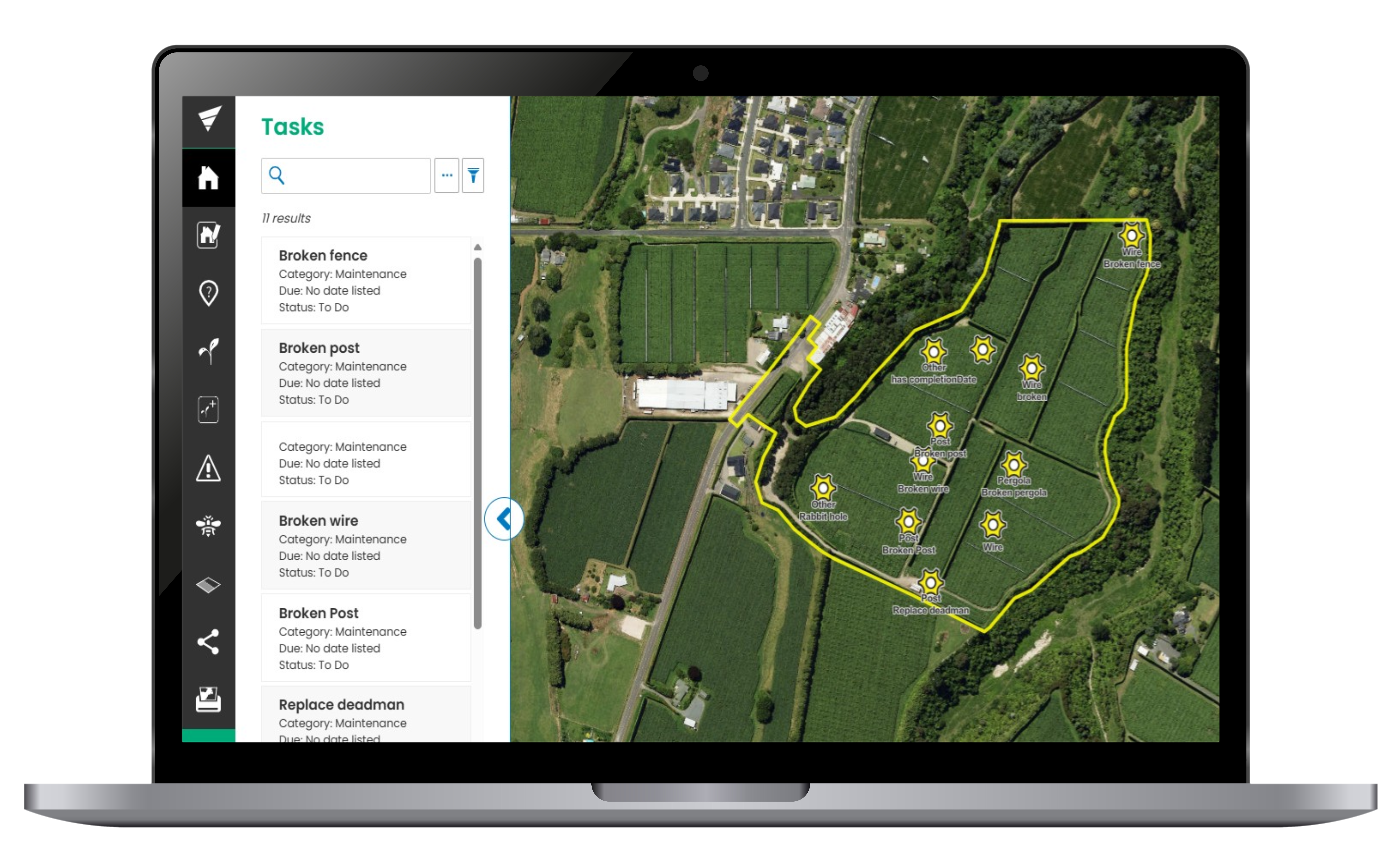 6. View the tasks on your map from your computer